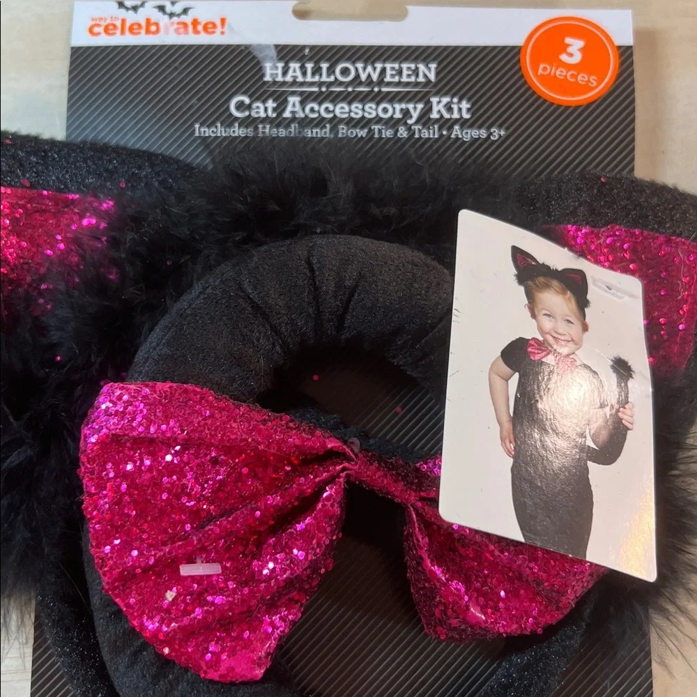 Sparkly Pink Cat Costume Set